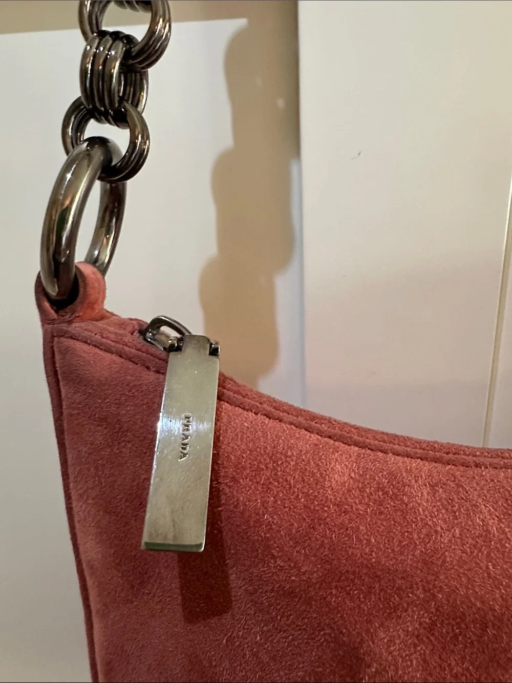 Authentic PRADA SUEDE SHOULDER BAG